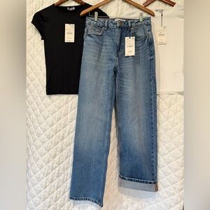 Zara Classic Blue Denim, High Rise, stone washed, US sz 6, EU sz 38